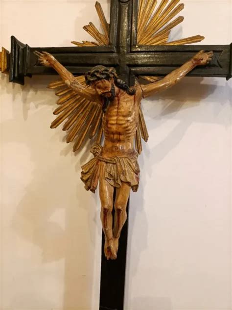 Ancien Christ Crucifix Bois M Glise J Sus Religion Chr Tien