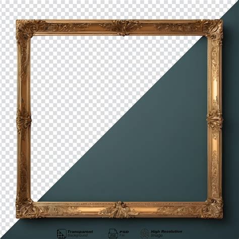 Quadro Dourado Isolado Em Fundo Transparente PSD Premium