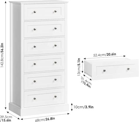 Buy Facbotall Drawer Dresser Tall White Dresser For Bedroom With