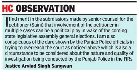 Police Cant Arrest Ex Dgp Sumedh Singh Saini Till Assembly Polls Says