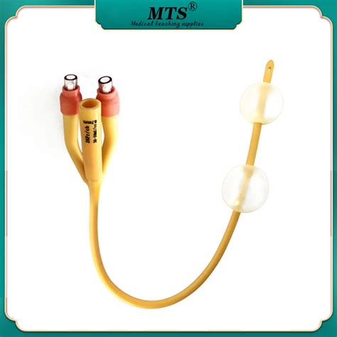 Mts 3 Way Urethral Catheter Double Balloon Latex Foley Catheter Silicone Coated Sterilized Male