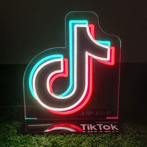 TikTok LED Neon Sign on a Stand - The Neonist