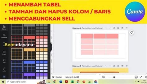 Cara Menambahkan Tabel Di Canva Terlengkap Baris Dan Kolom