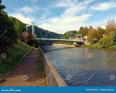 Bridge Over River Saar In Mettlach Near Saarschleife In German Region