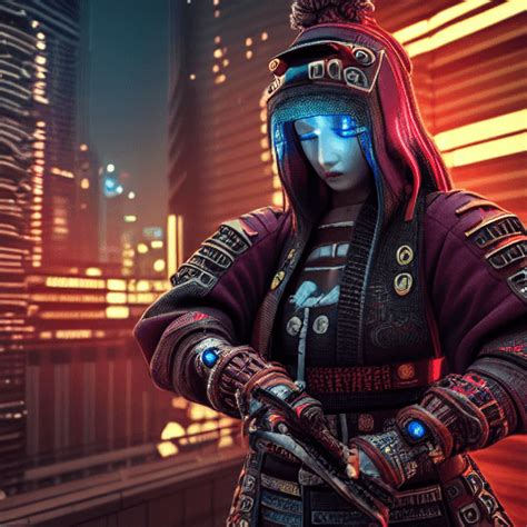 Cyberpunk Samurai 4k Graphic · Creative Fabrica