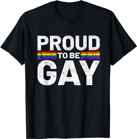 Proud To Be Gay Spruch Schwulen Geschenk Rainbow Liebe T Shirt Amazon De Bekleidung
