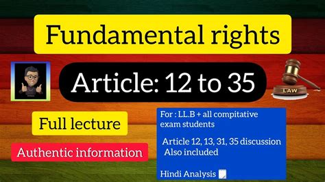 Fundamental Rights Article 12 To 35 Full Video With Short Notes