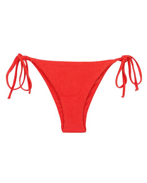 Braguita De Bikini Brasileña Con Lazos Laterales Rojos Bottom Cotele