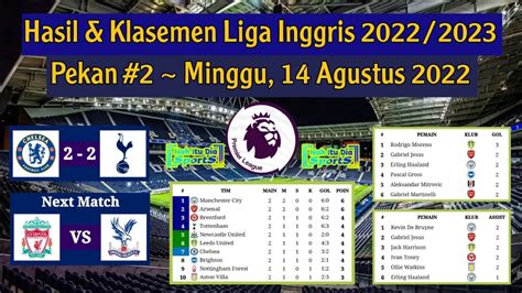 Hasil Liga Inggris Tadi Malam Chelsea Vs Tottenham Klasemen Epl 2022