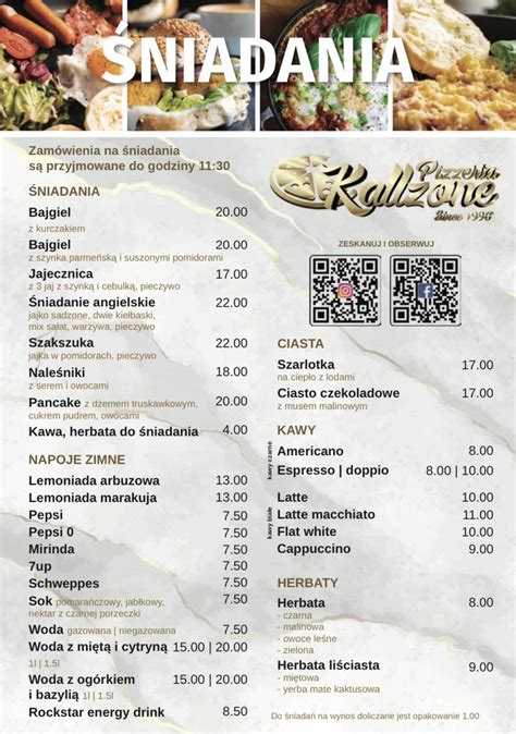 Carta De Pizzeria Kallzone Piekary Slaskie