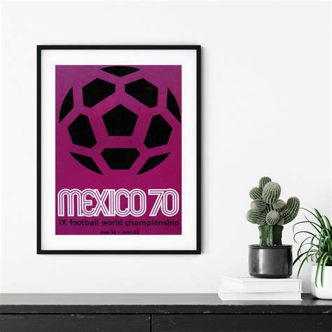 Vintage World Cup Football / Soccer Poster - Mexico 1970 - Football ...