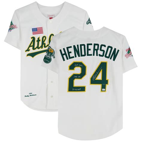 Rickey Henderson Athletics Autographed Fanatics Authentic White