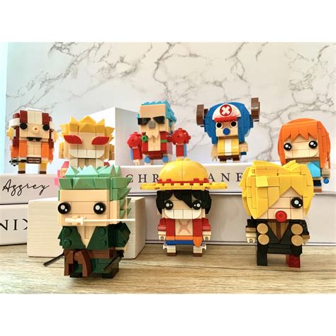 One Piece Brickheadz Building Blocks Luffy Nami Chopper Sanji Zoro Usopp Ace Franky Brook Robin