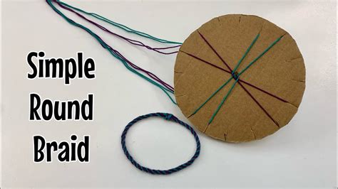 Simple Kumihimo Round Braid Using Cardboard Wheel Friendship Bracelet