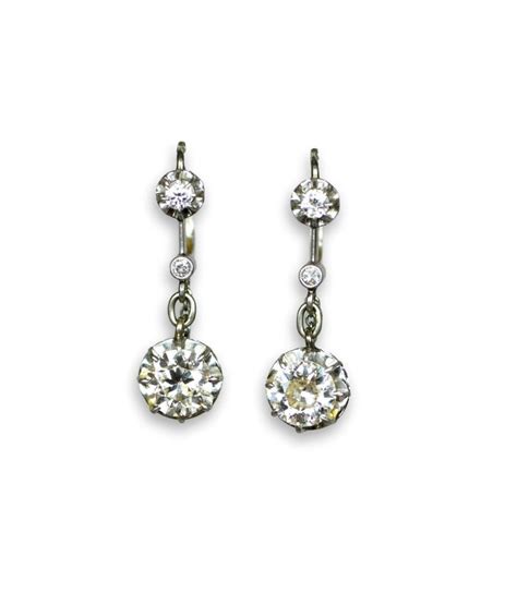 Edwardian Old Cut Diamond Drop Earrings At 1stdibs