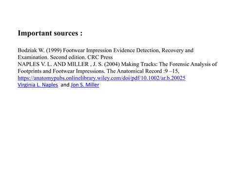 Forensic Analysis Of Foot Wear Impression Ppt