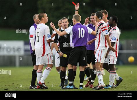 Lewis Smith Of Hornchurch Is Shown A Red Card And Sent Off By Referee
