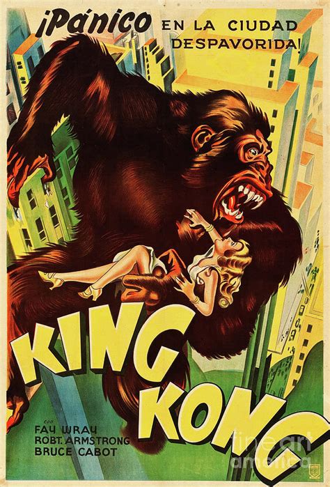 Vintage King Kong Rko Argentinean Spanish Movie Poster Print