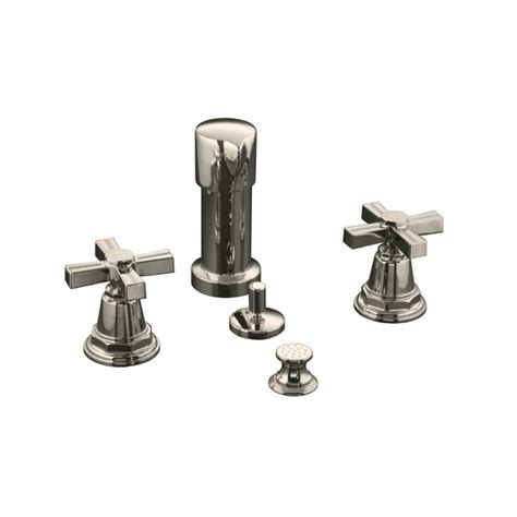 Kohler Pinstripe Vibrant Polished Nickel Vertical Spray 4 Hole Bidet Faucet At