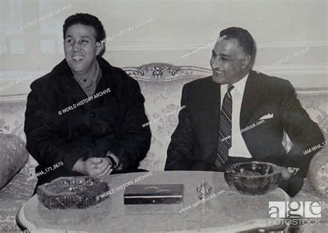 President Gamal Nasser Of Egypt With Ahmed Ben Bella