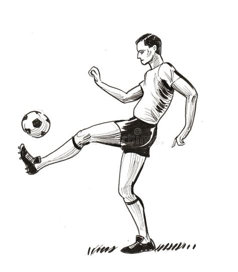 Hand Drawn Sketch Of Soccer Player Goalkeeper In Black Isolated On