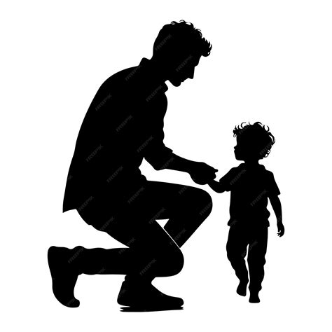 Premium Vector Father And Son Silhouette Vector