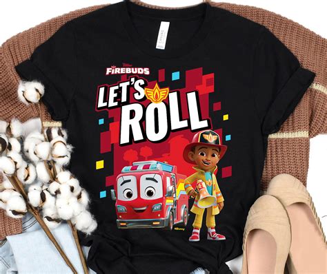 Disney Junior Firebuds Bo And Flash Fire Truck Lets Roll T Shirt