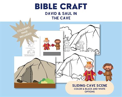 David And Saul In The Cave Bible Story Craft Etsy