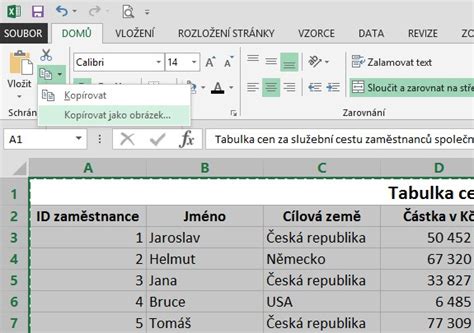 Jak Zkopírovat Tabulku Z Excelu Jinam Itlektorcz Kurzy Ms Office