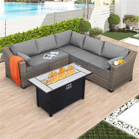 Amazon Rattaner Outdoor Sectional Large Size Patio Furniture Set 6