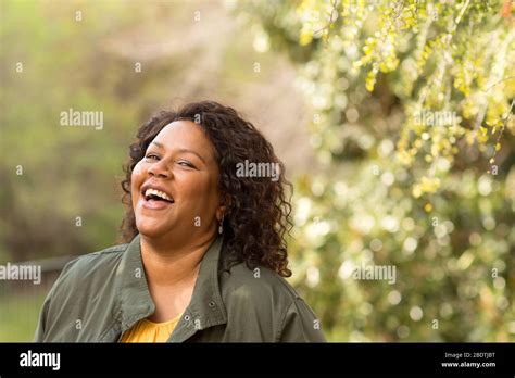 Beautiful Mature African American Woman Smiling And Laughing Stock