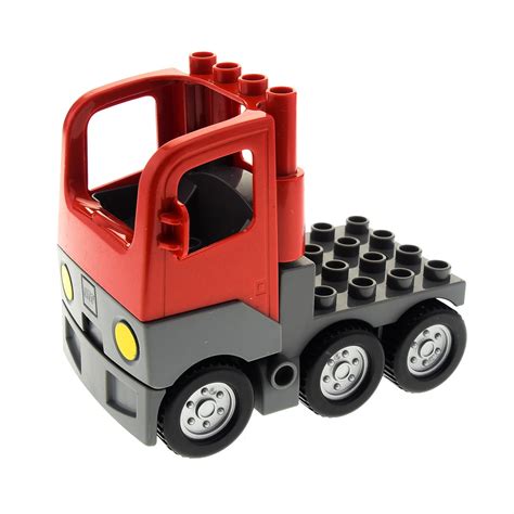 1x Lego Duplo LKW Feuerwehr Rot Chassis Dunkel Grau 1326c01 48125c03