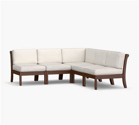 Chatham Armless Outdoor Sectional Set Honey Pottery Barn