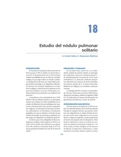 Estudio del nódulo pulmonar solitario