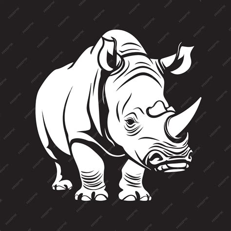 Premium Vector | The majesty of the horn black vector rhino logo noir