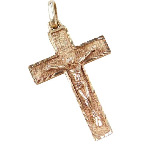 Vintage 14k Gold Crucifix Cross Pendant From Arnoldjewelers On Ruby Lane