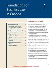 Chapter 1 Textbook Pdf 1 Foundations Of Business Law In Canada