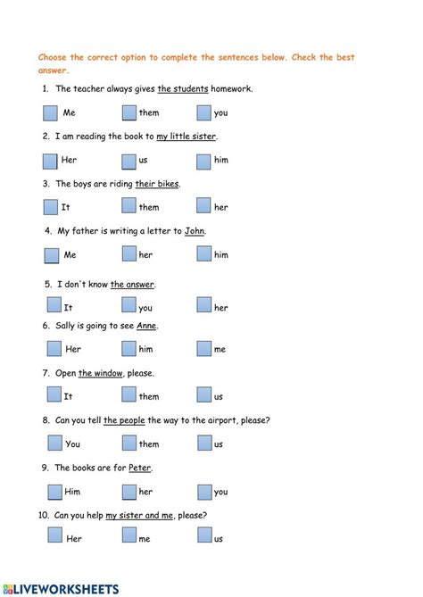 Object Pronouns Activity For Elementary Artofit