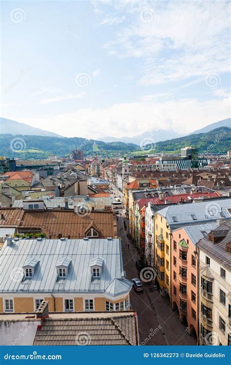 Innsbruck City Center Aerial View Stock Image Image Of Tyrol Land