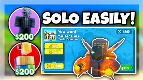 💥easiest Way To Solo Beat Sand Isles💥 Toilet Tower Defense Youtube