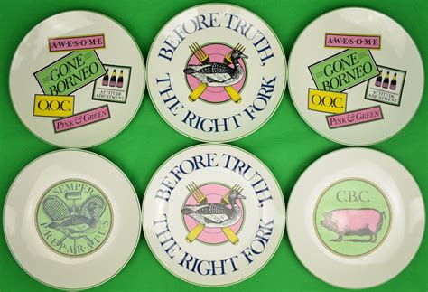Set Of 6 Official Preppy Plates