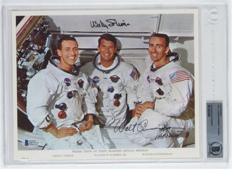 Walter Walt Cunningham And Walter Wally Schirra Jr Signed 8x10 Photo