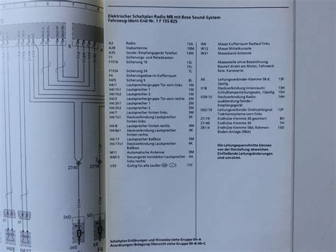 Mercedes Schaltplan Typ 129 Elektrische Anlage Aufbau 82 1203 In