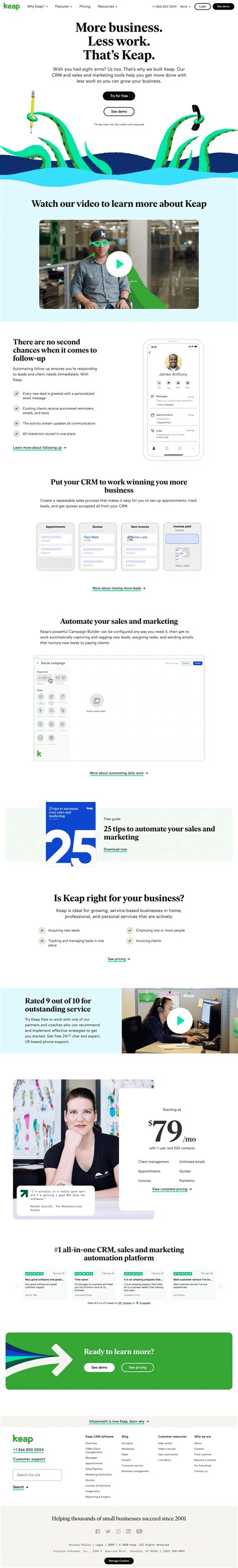 Keap page - SaaS Landing Page