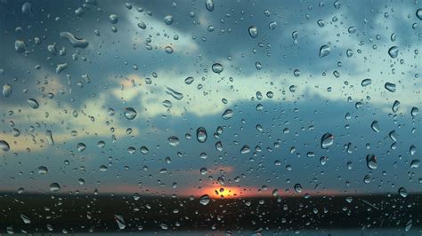 Sunset Water Reflection Sky Rain Water On Glass Weather