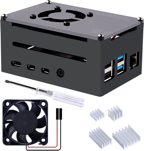 Geeekpi Case For Raspberry Pi 4 Pi 4 Aluminum Case With