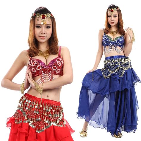 New Style Belly Dance Costumes Pcs Set Sexy Bra Top Belt