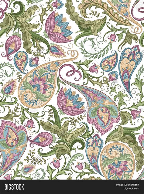 Seamless Paisley Vector And Photo Free Trial Bigstock