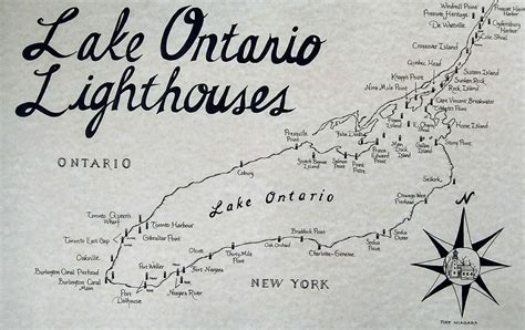 Lake Ontario Lighthouses Map - Etsy