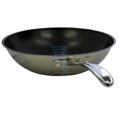 Royal VKB 28cm Wok Stainless Steel Non Sick Glass Lid Induction